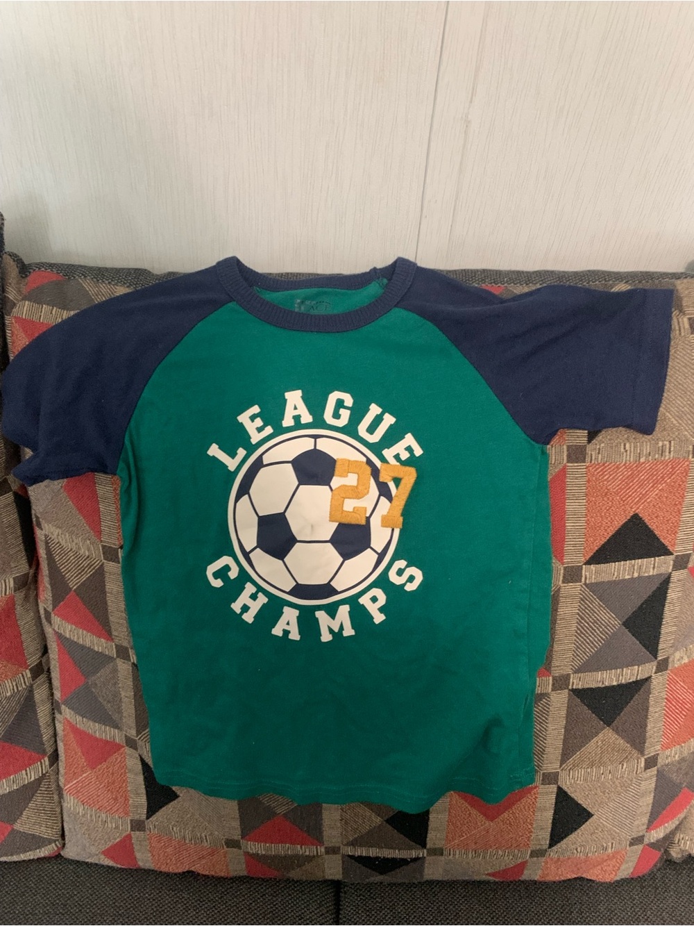 The Children's Place Green & Navy 'League Champs' Soccer Tee